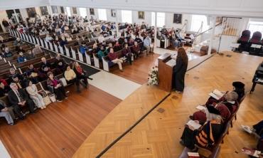 at Founders Day Thursday in Memorial Chapel. The event commemorates the 230th anniversary of the granting of Union’s charter by the state Board of Regents in 1795, regarded as one of the first public calls for higher education.